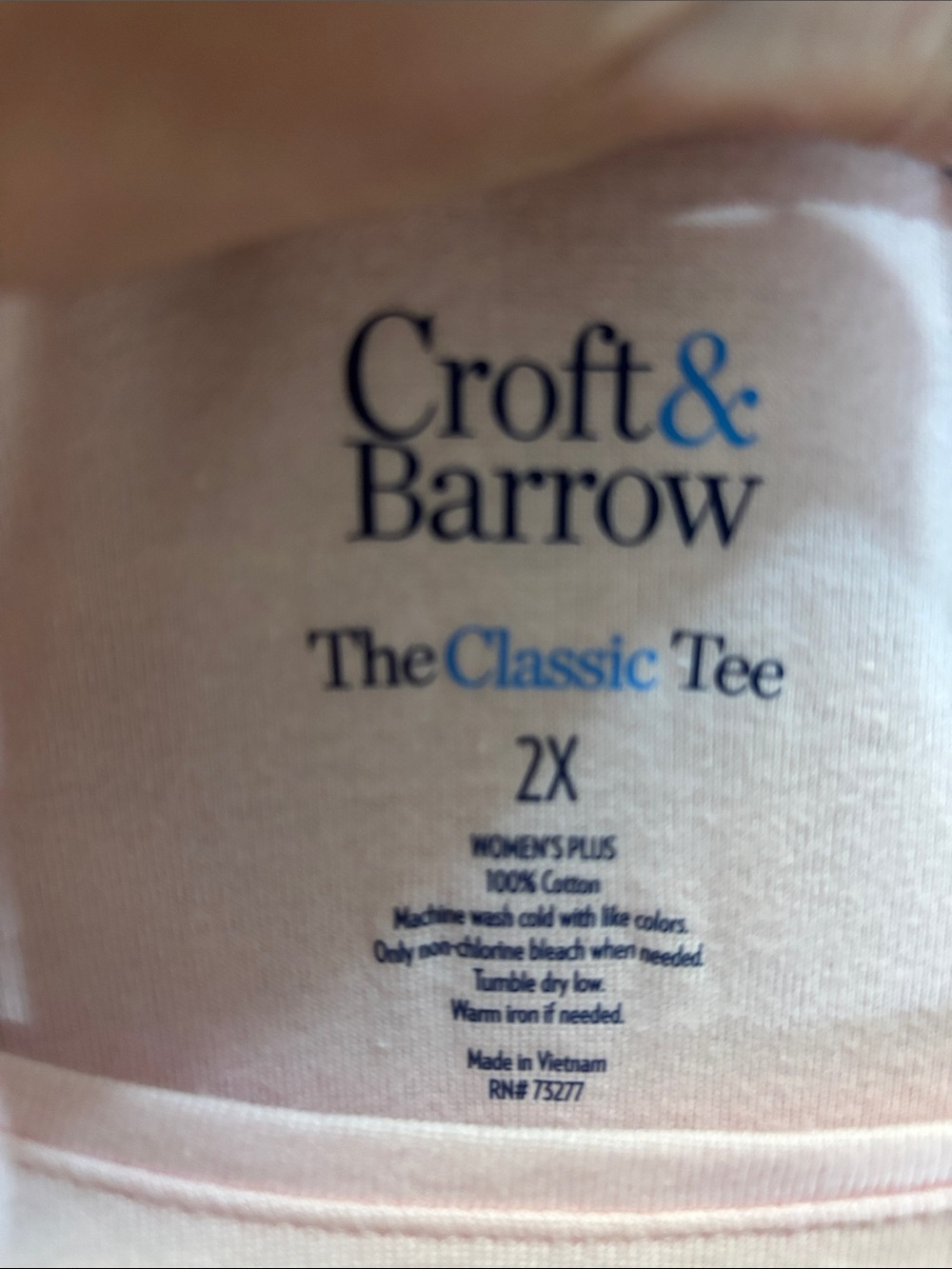 croft & barrow Light Pink Long Sleeve Tee 100% Cotton - Picture 2 of 5